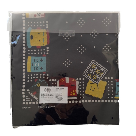 NWT Kapital Fastcolor Selvedge Bandana (Kachina Peckish Rainbowy) - Black - Picture 3 of 3